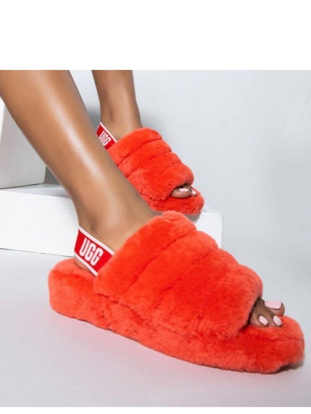 NWT UGG Fluff Yeah Slide "RED CURRANT" Size 8
